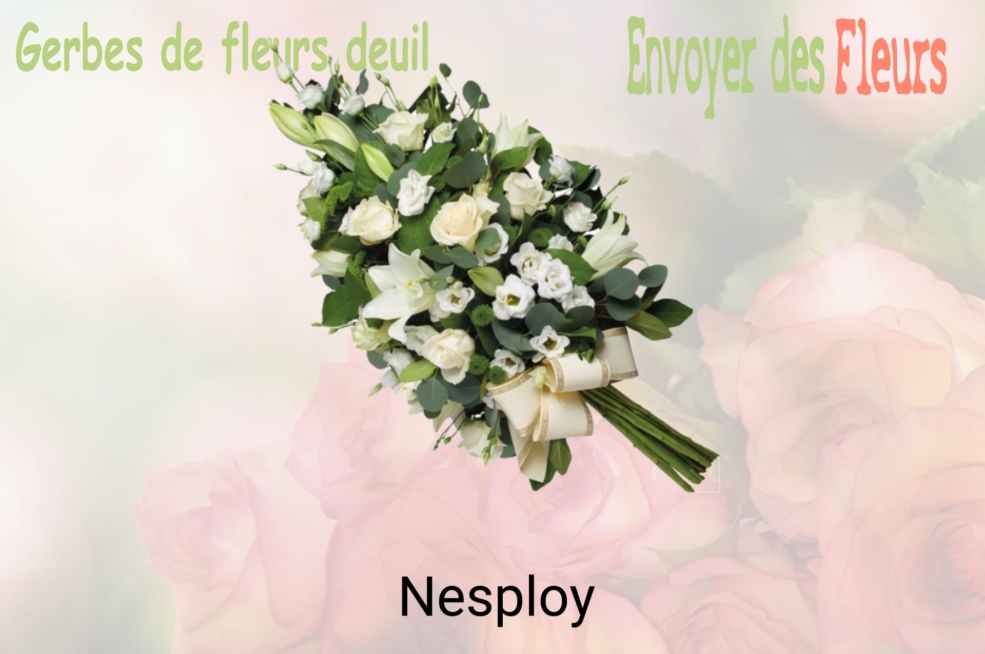 Gerbe de fleurs de deuil livrée à Nesploy